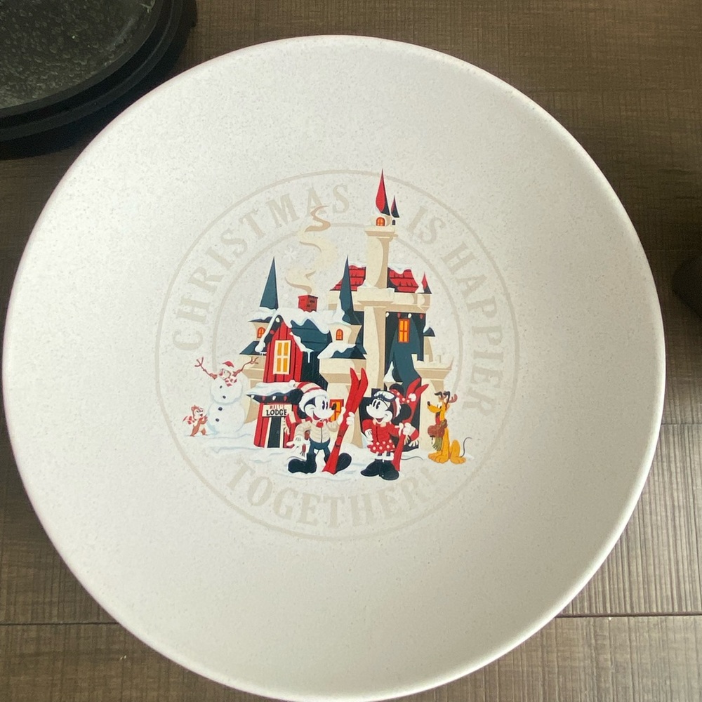 Disney "Christmas is Happier Together" Serving Bowl ~ Mickey & Friends